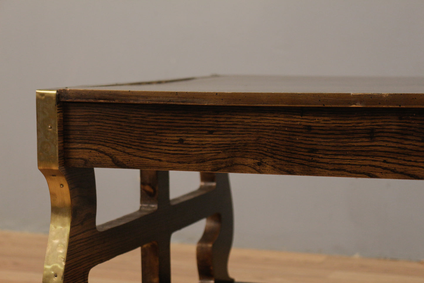 Campaign-Style Laminate & Gold Coffee Table - ONLINE ONLY