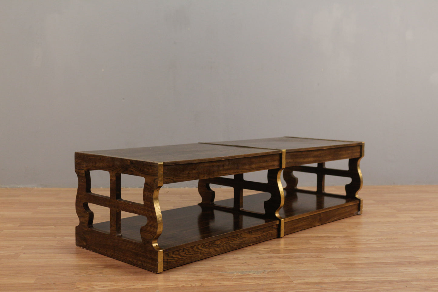 Campaign-Style Laminate & Gold Coffee Table - ONLINE ONLY