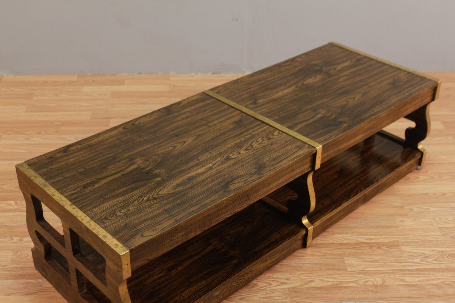 Campaign-Style Laminate & Gold Coffee Table - ONLINE ONLY