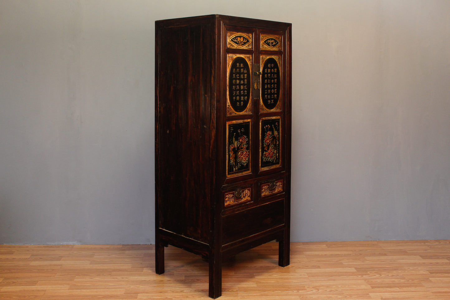 Antique Chinese Painted 2-Door Cabinet