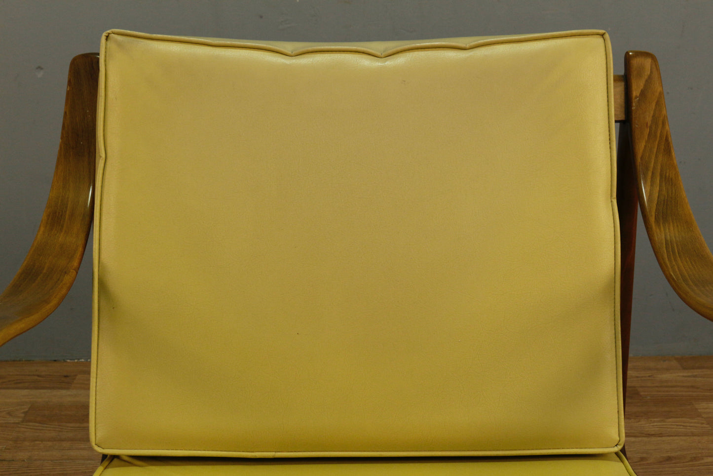 Mid Century Walnut & Yellow Lounge Chair
