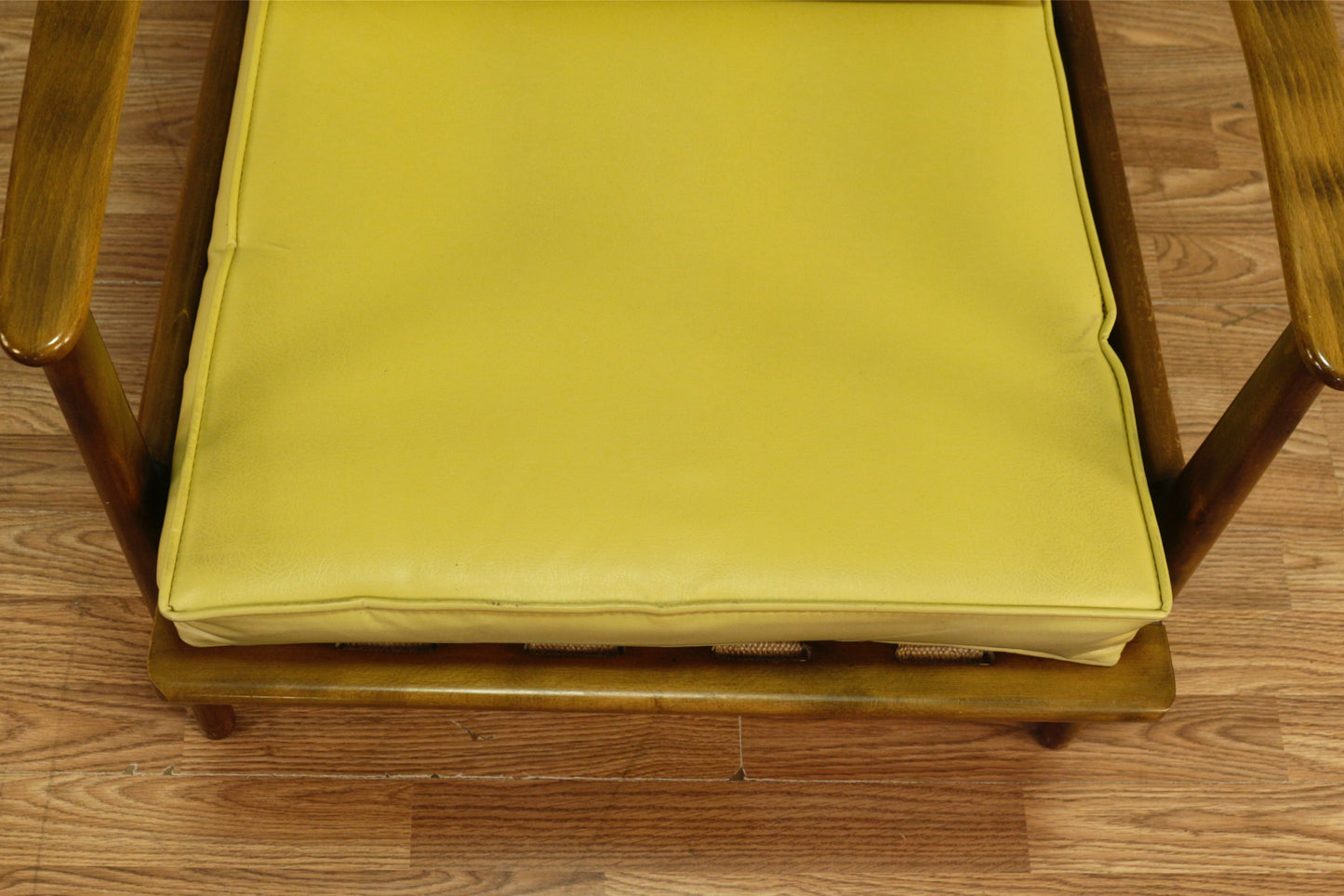 Mid Century Walnut & Yellow Lounge Chair