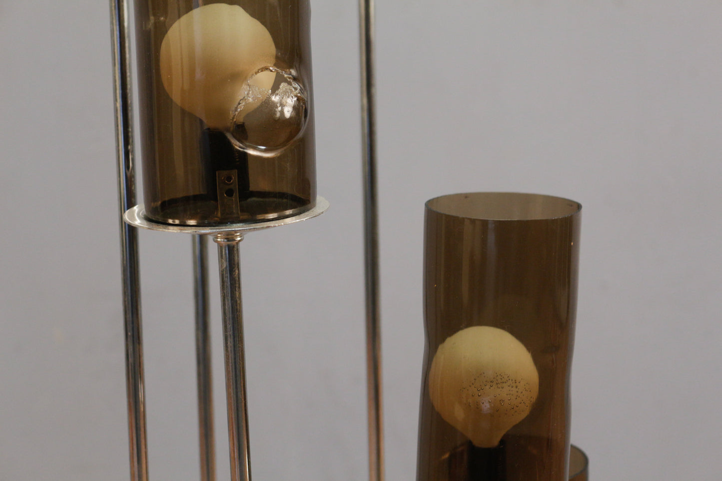 Smoked Acrylic & Chrome Spiral Floor Lamp