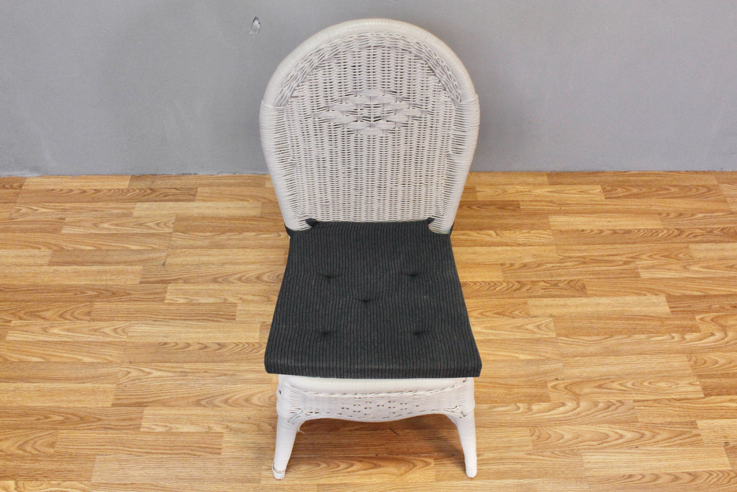 Farmhouse White Wicker Side Chair