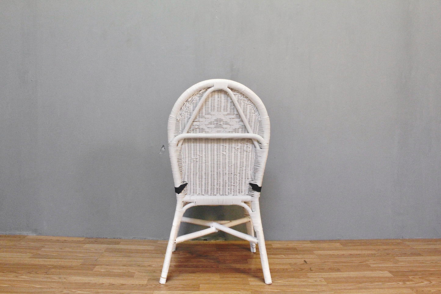 Farmhouse White Wicker Side Chair