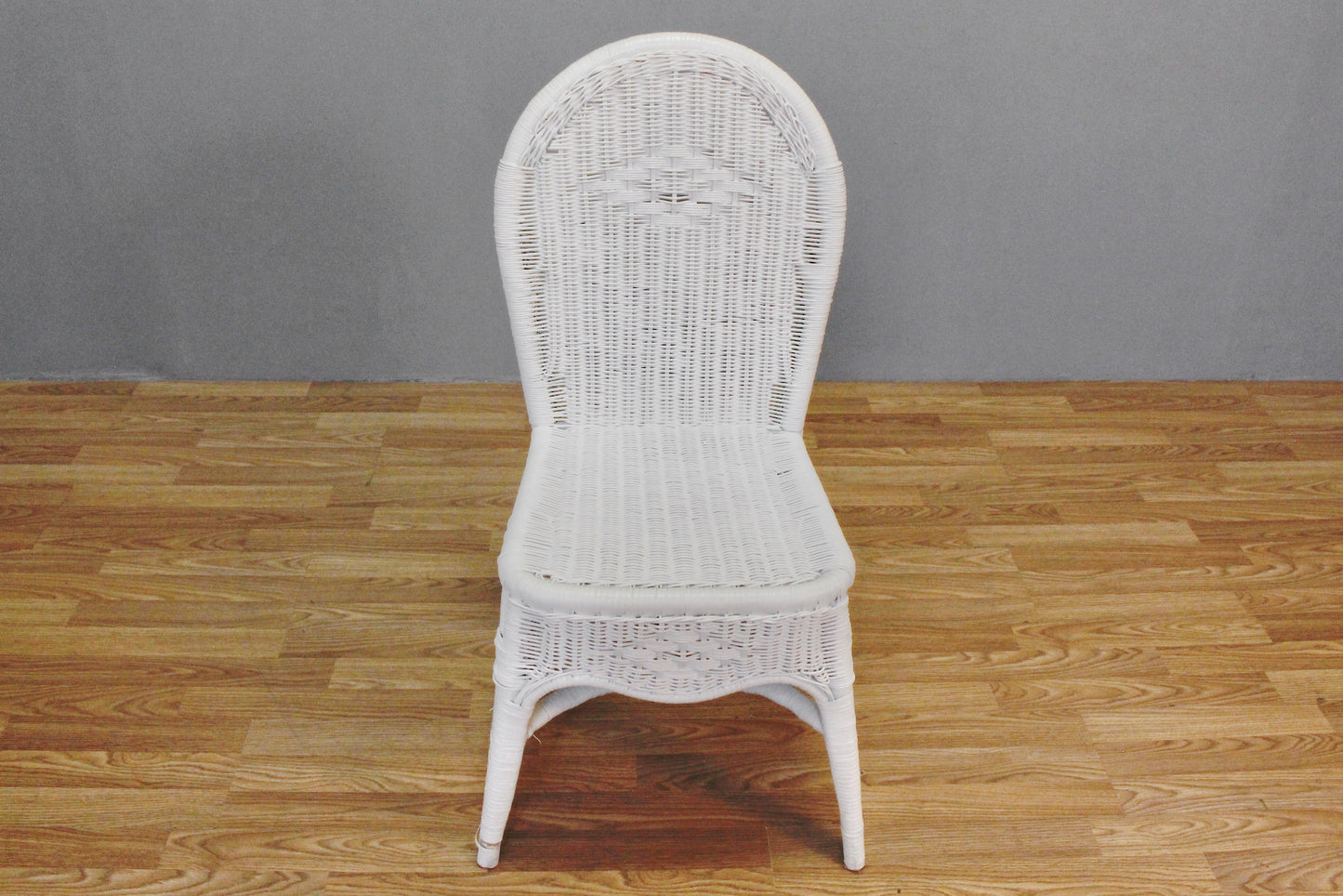 Farmhouse White Wicker Side Chair