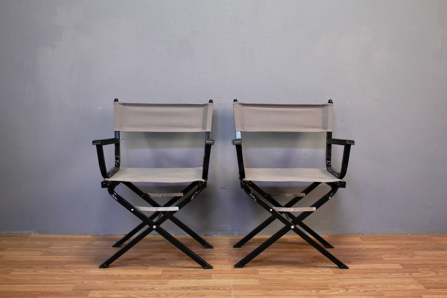 Black Metal & Gray Canvas Director's Chair