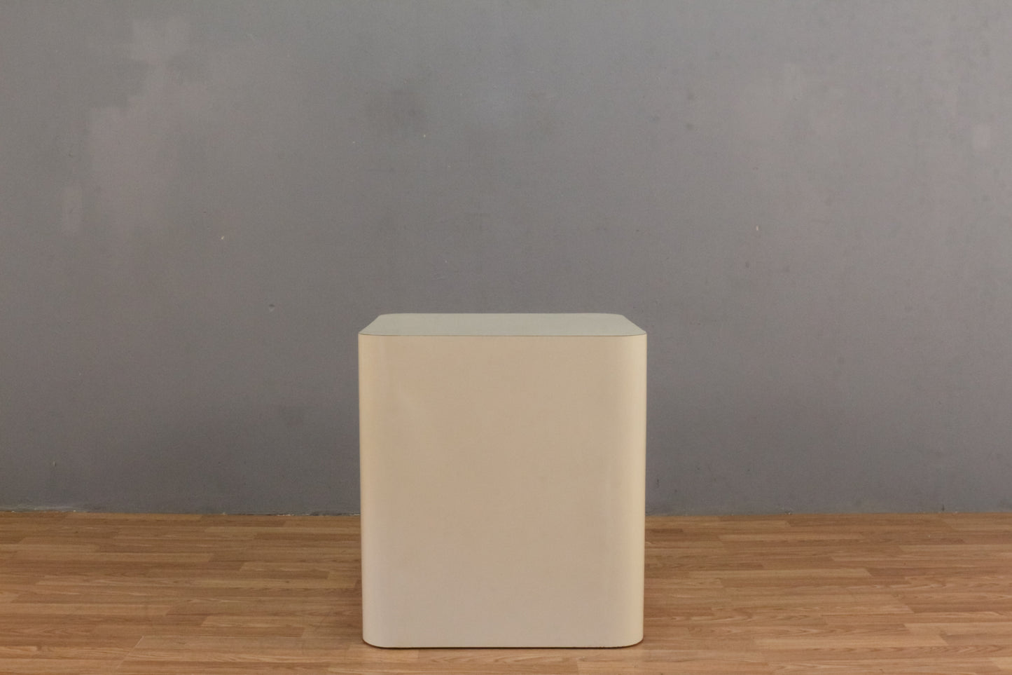 Cream Laminate Cube End Table