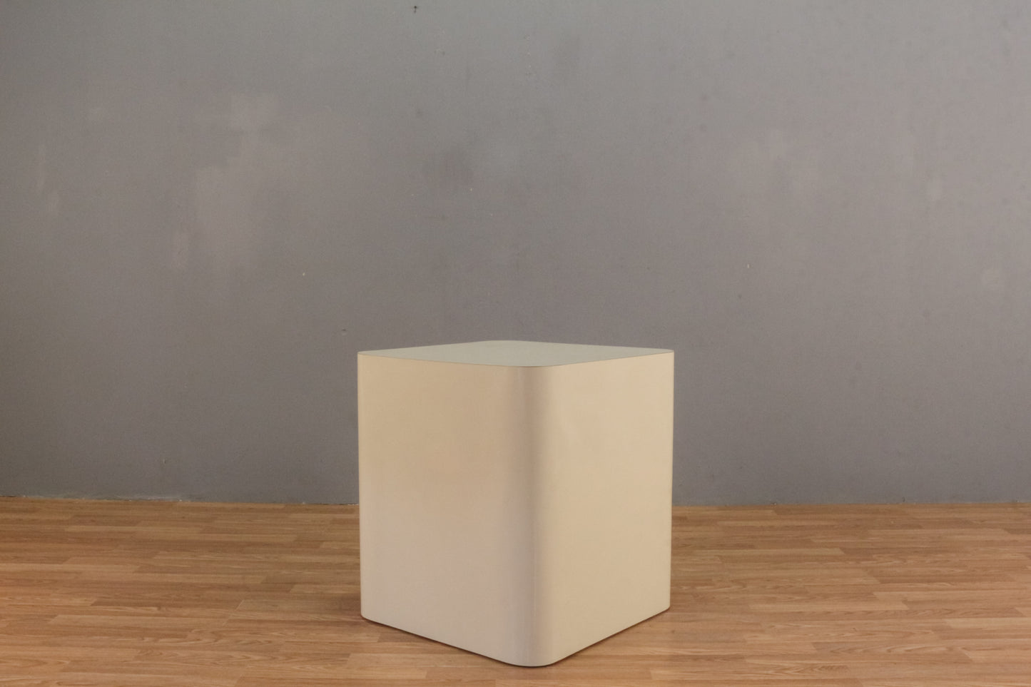 Cream Laminate Cube End Table