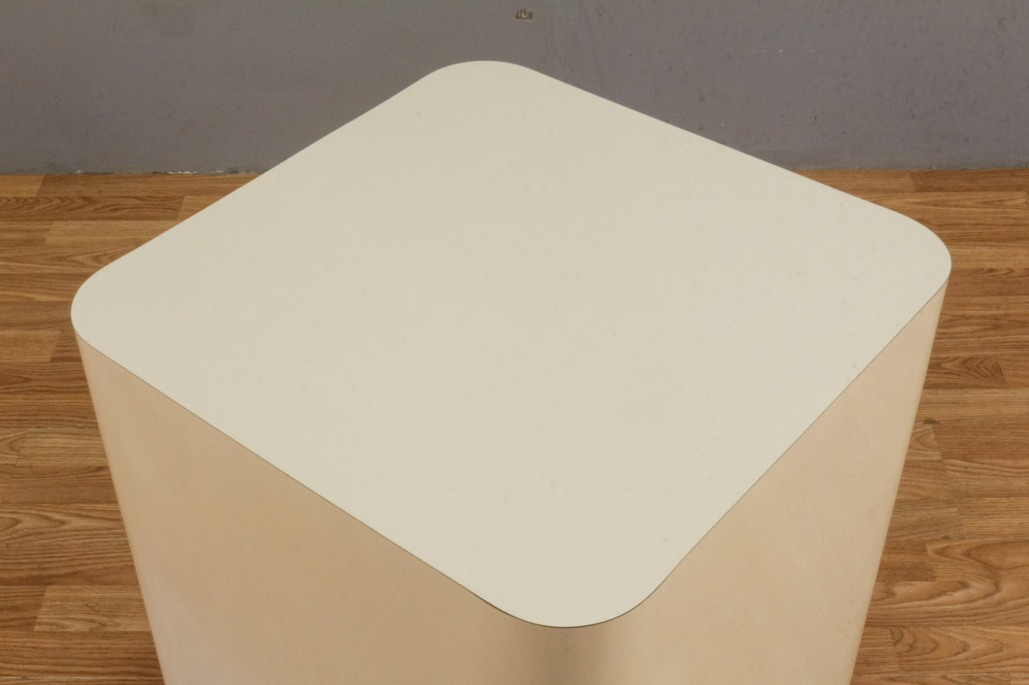 Cream Laminate Cube End Table