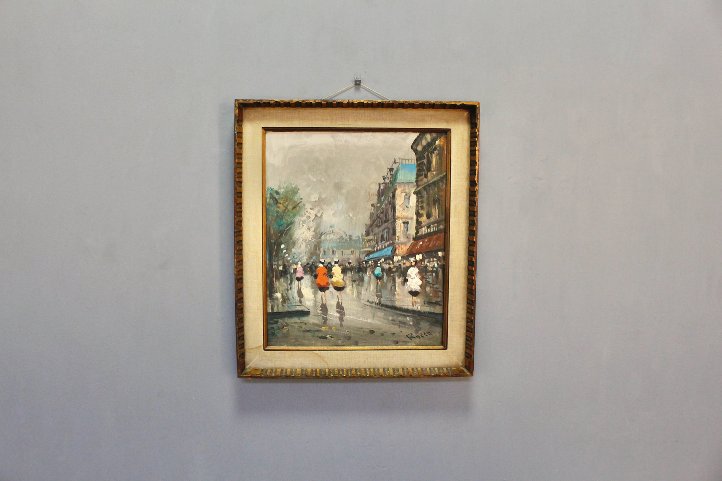 Mid Century "Parisian Street" Painting