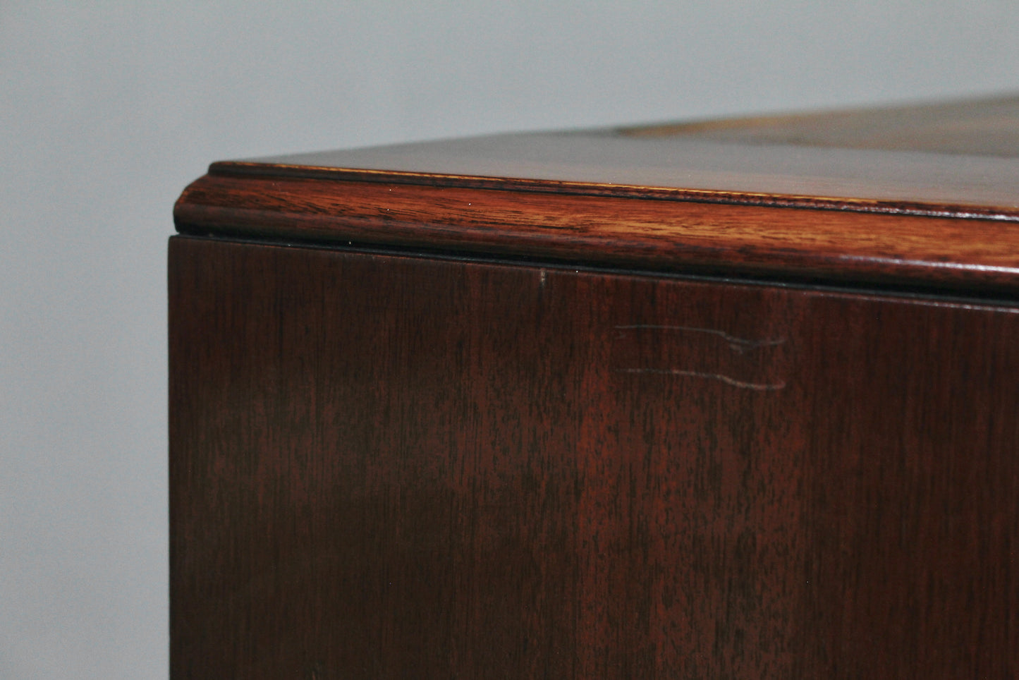 Shallow Cherry & Brass Credenza