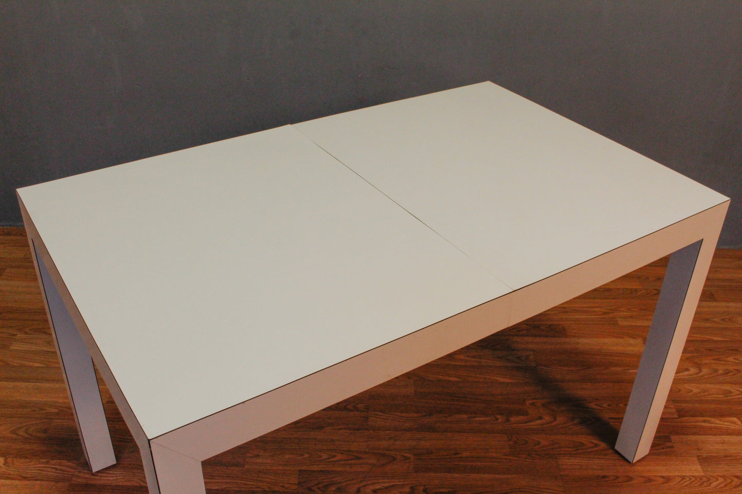 Parsons White Laminate Dining Table - ONLINE ONLY