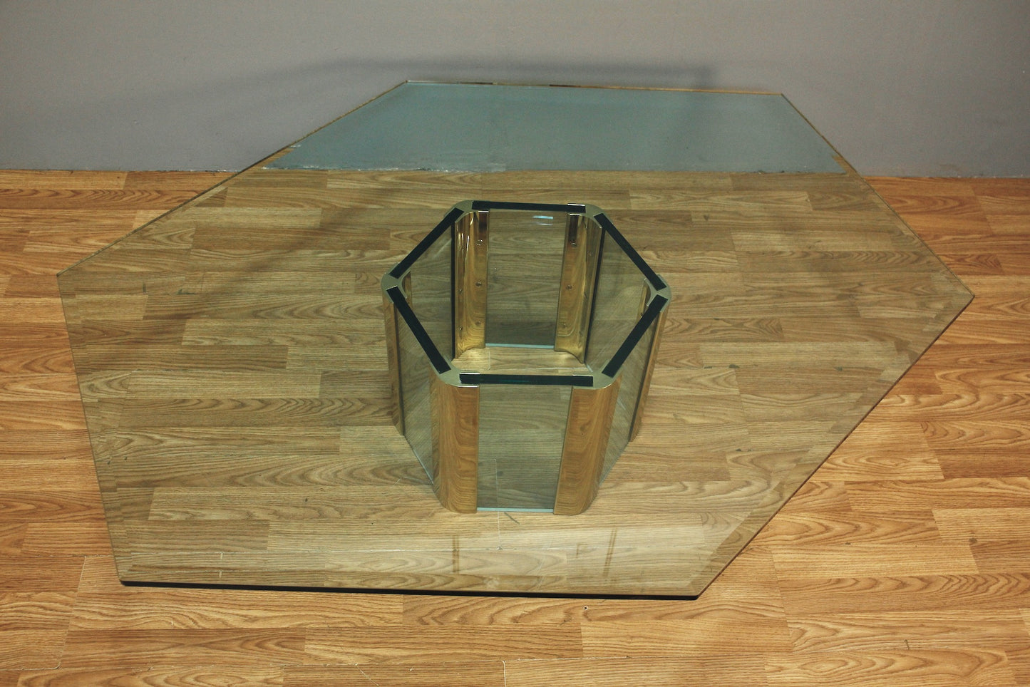 Large Pace Hexagonal Glass Coffee Table - ONLINE ONLY