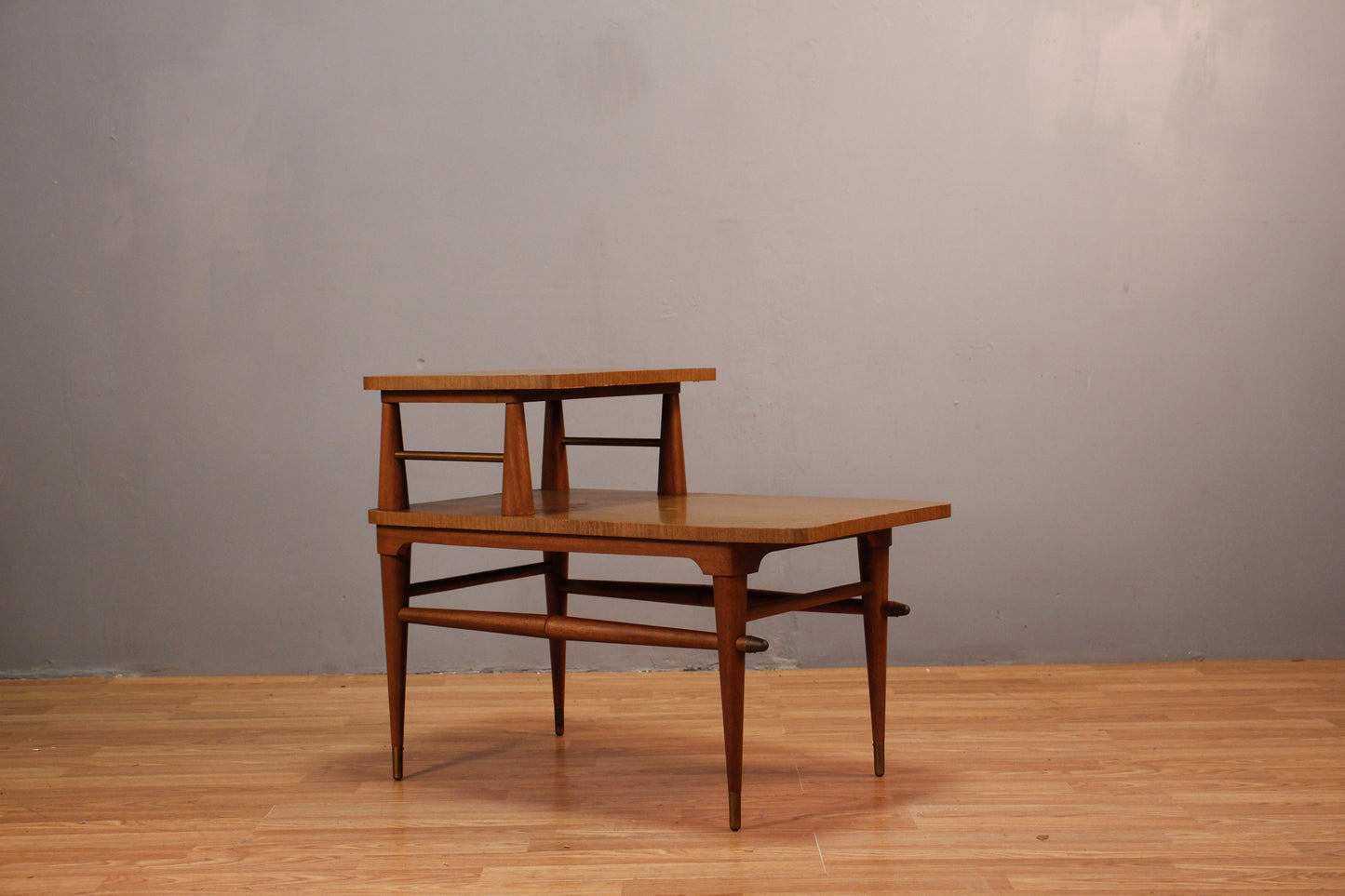 Mid Century Walnut & Laminate Stepback Table