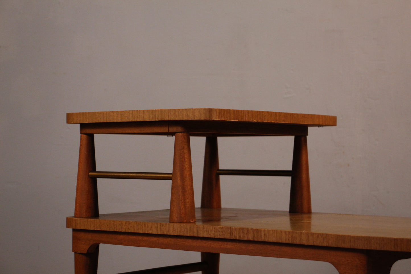 Mid Century Walnut & Laminate Stepback Table