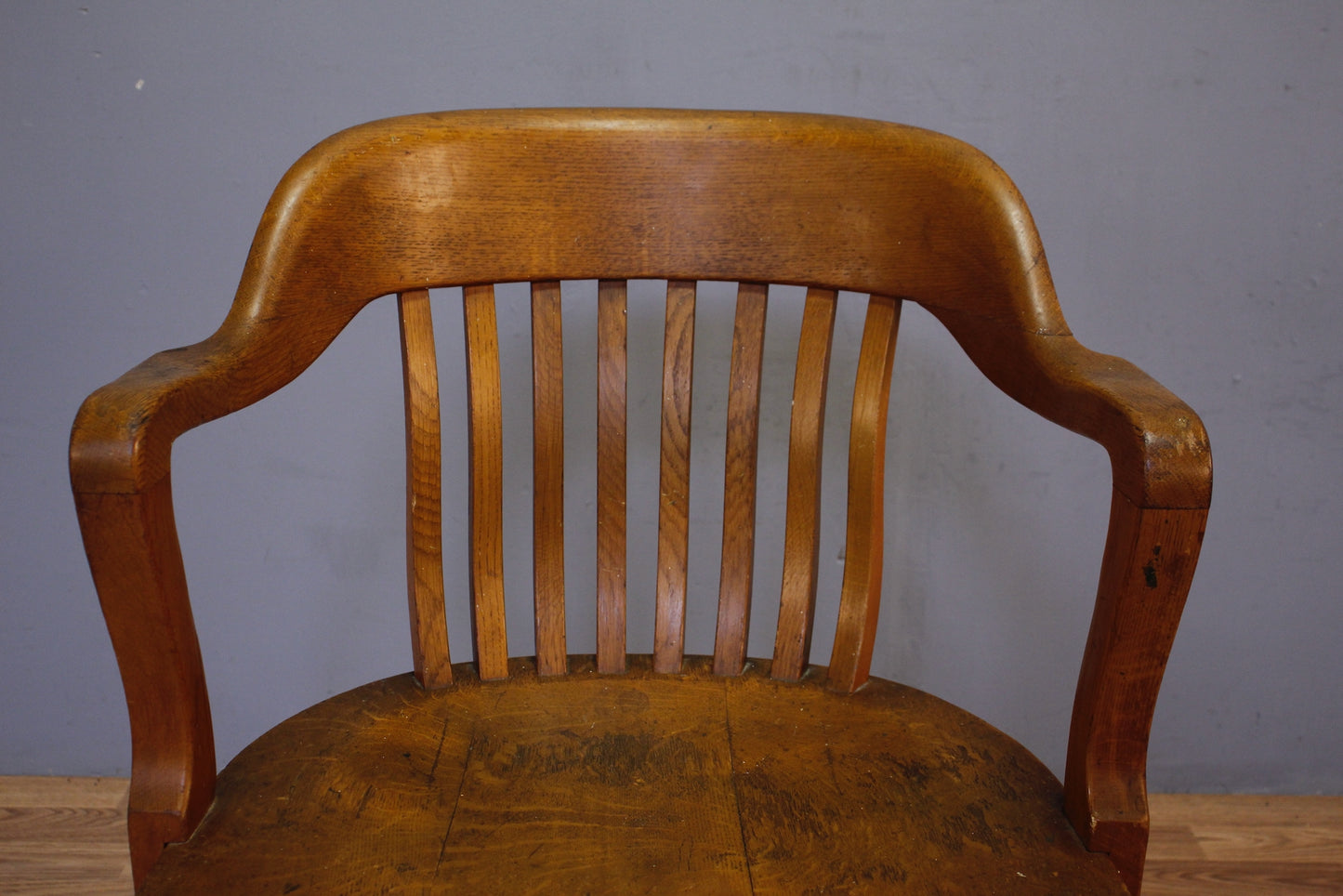 Oak Slatted Banker's Chair - ONLINE ONLY
