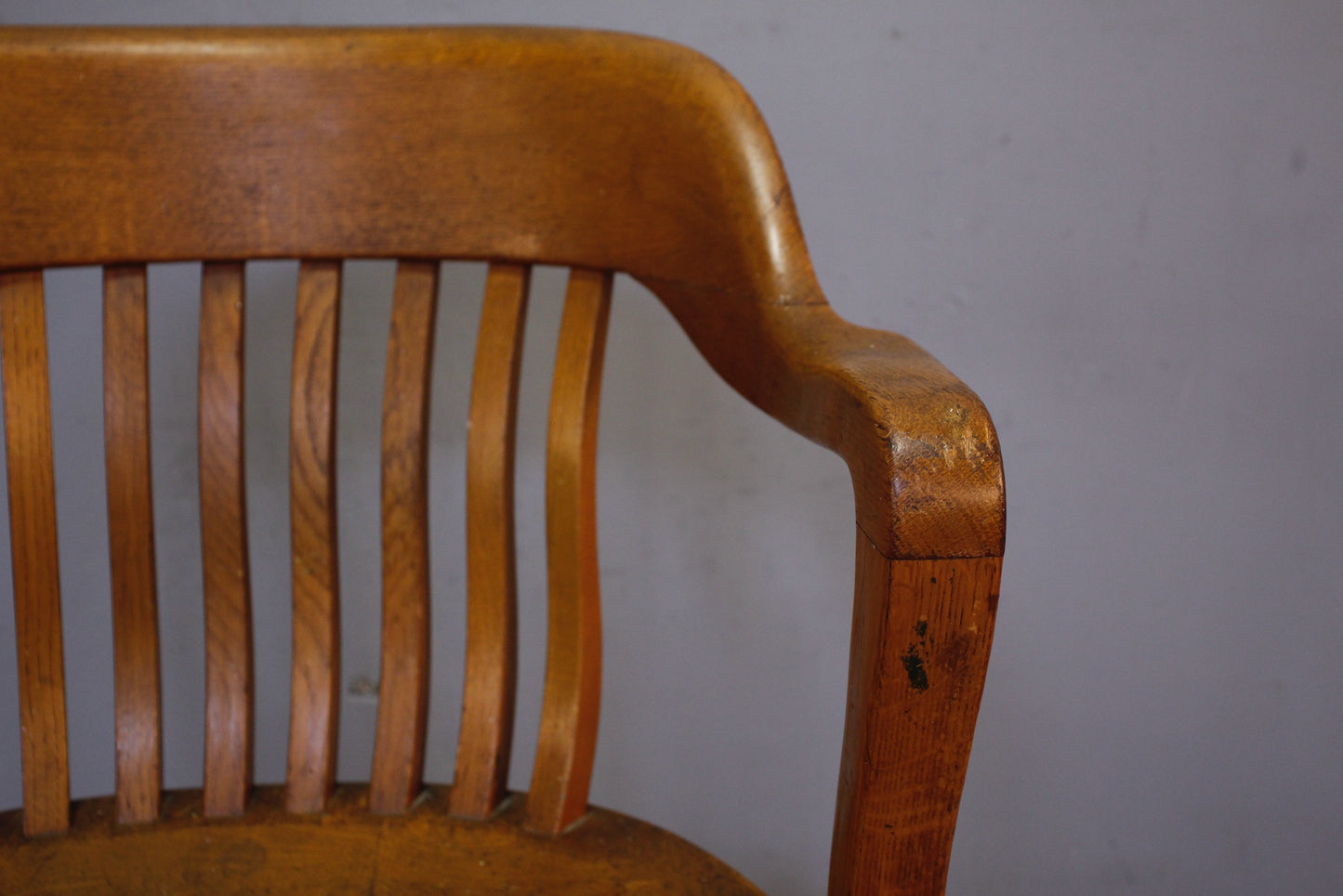 Oak Slatted Banker's Chair - ONLINE ONLY