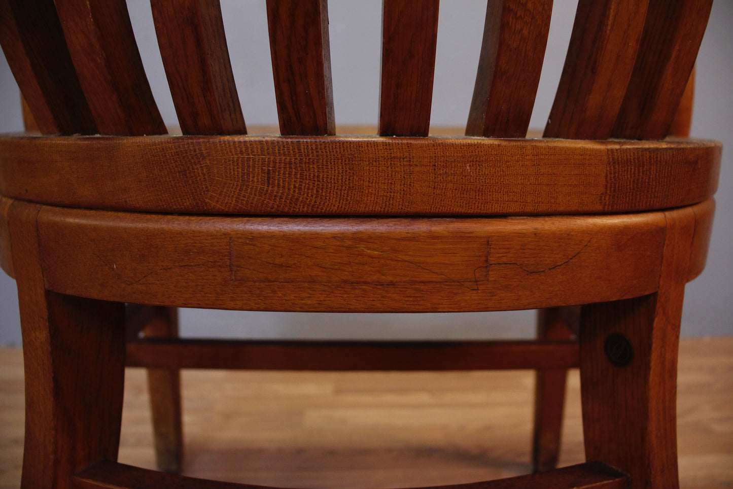 Oak Slatted Banker's Chair - ONLINE ONLY