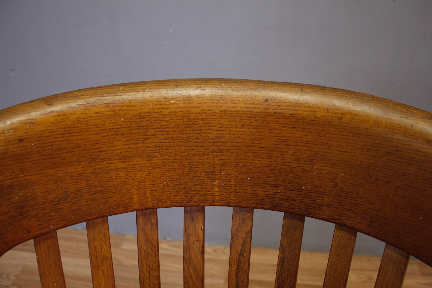 Oak Slatted Banker's Chair - ONLINE ONLY