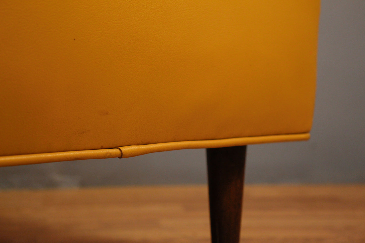 Honey Mustard Vinyl Ottoman