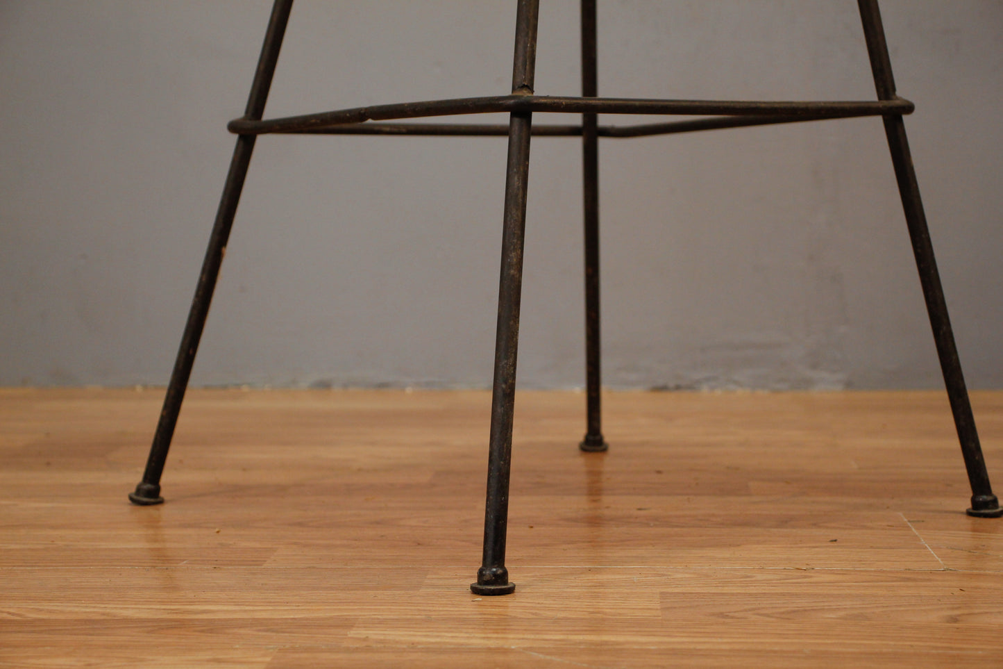 Mid Century Umanoff-Style Woven & Iron Bar Stool