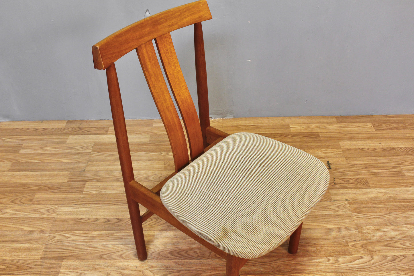 Danish Teak Curved Side Chair