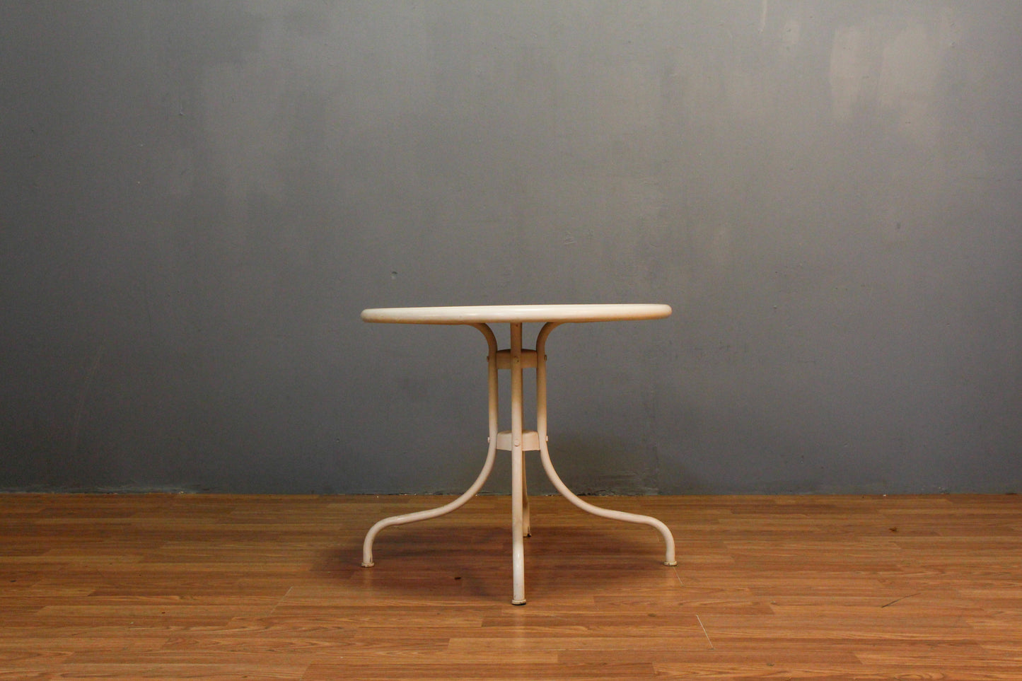 Round White Metal Side Table