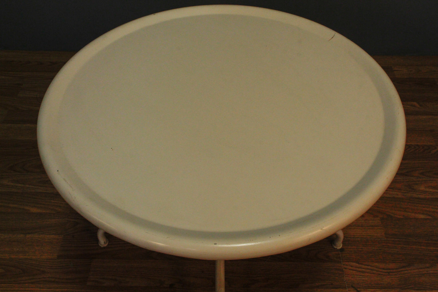 Round White Metal Side Table