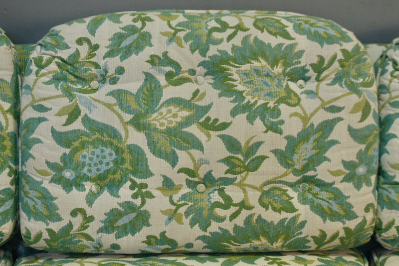 Pastel Blue-Green Floral Sofa  - ONLINE ONLY