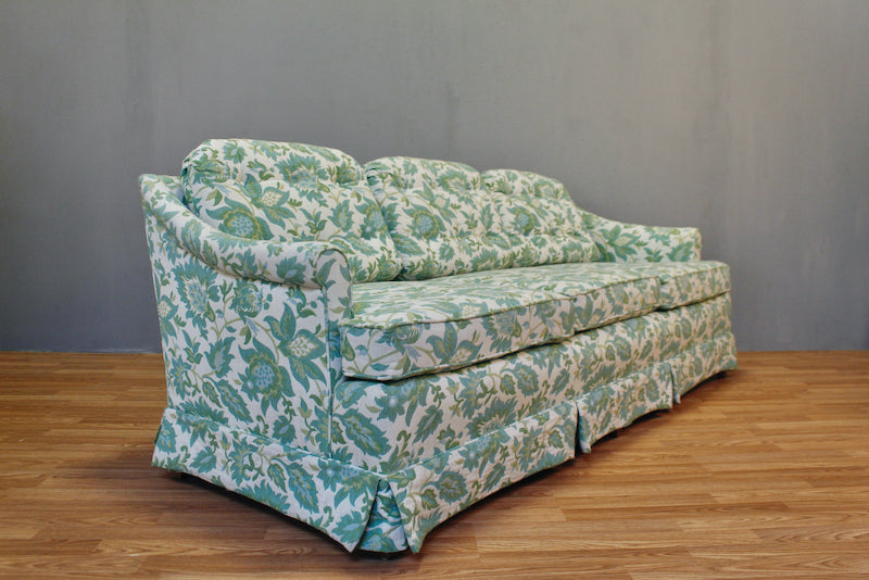 Pastel Blue-Green Floral Sofa  - ONLINE ONLY