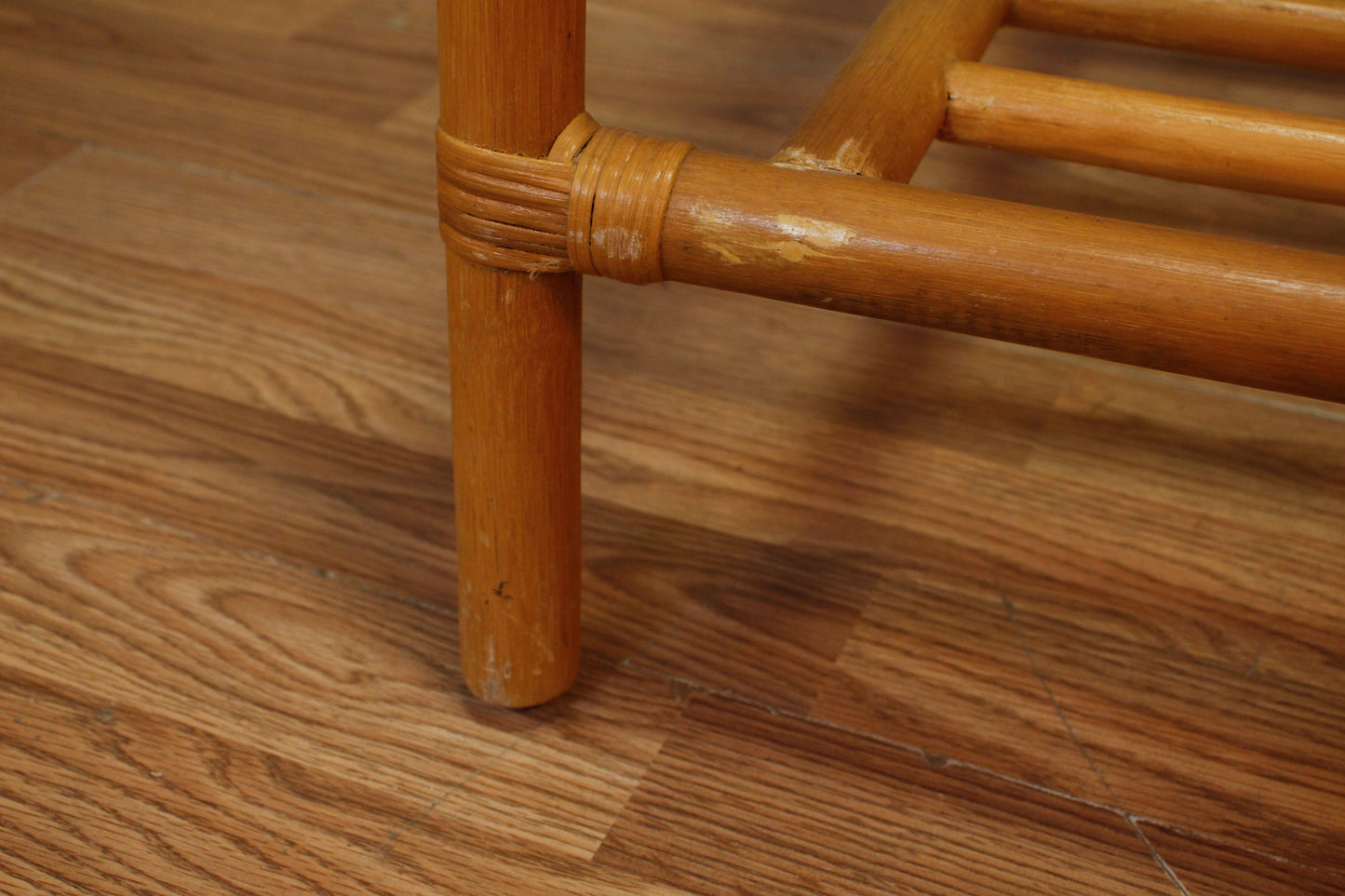 Rattan & Glass End Table