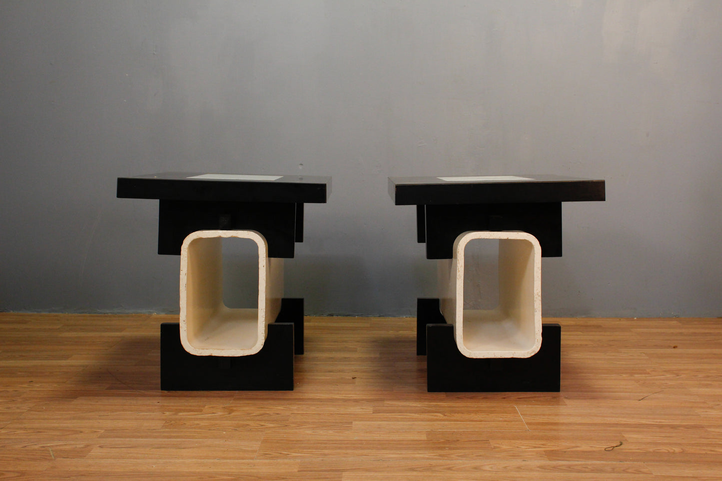 Postmodern Black & White End Table