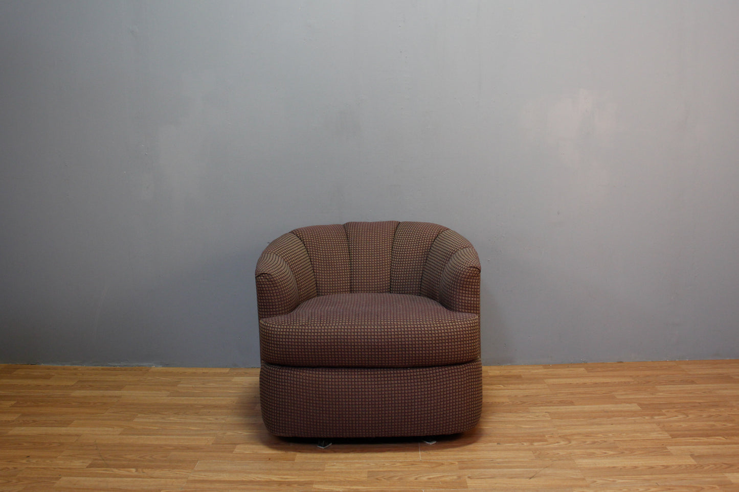 Milo Baughman-Style Grid Swivel Club Chair - ONLINE ONLY