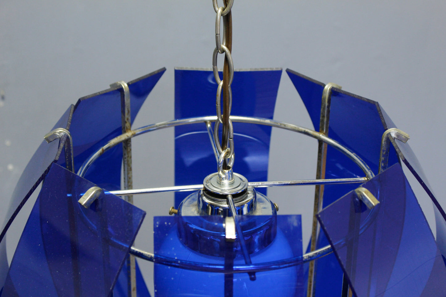 Mod Blue Acrylic Ribbon Swag Lamp