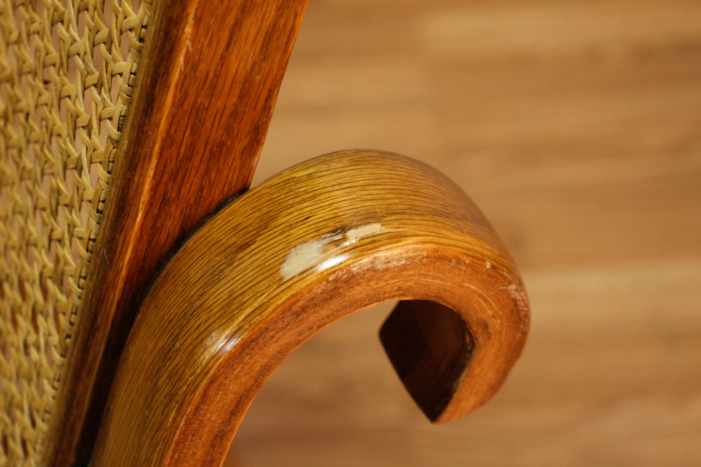 Thonet-Style Cane & Blonde Bentwood Rocking Chair - ONLINE ONLY