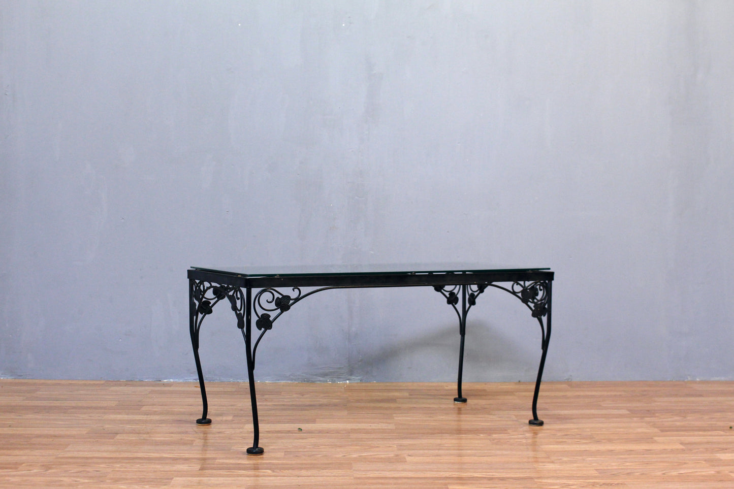 Small Black Iron & Glass Coffee Table - ONLINE ONLY