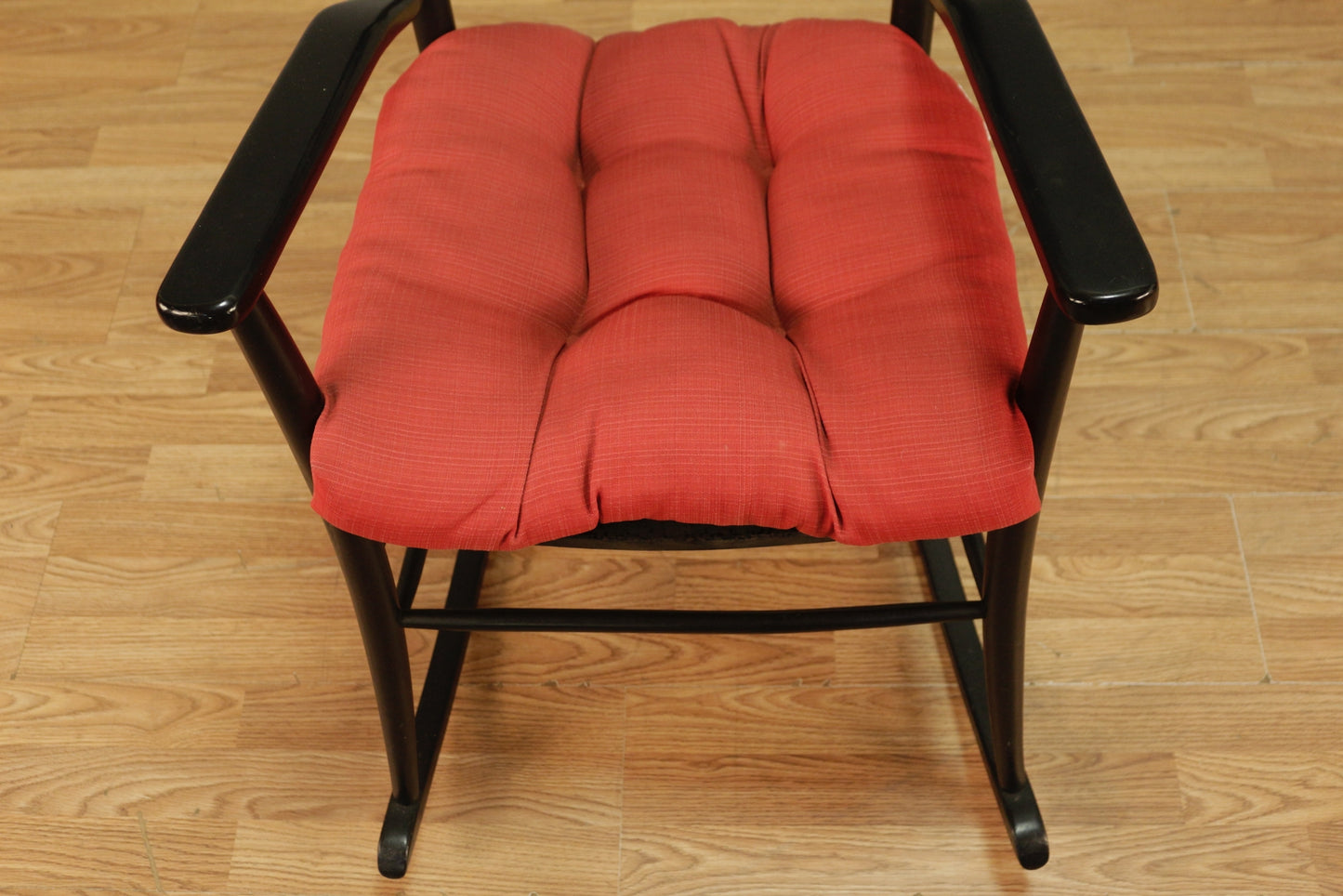 Black & Red Ladder-Back Rocking Chair