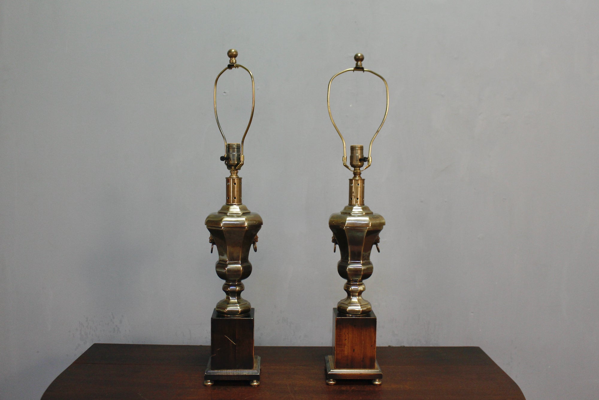 Vintage Stiffel online Kings Table Lamp Pair Garnet Burgundy Brass Matching Set