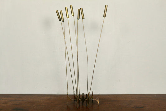 Mid Century Brutalist Kinetic Cattail Sculpture