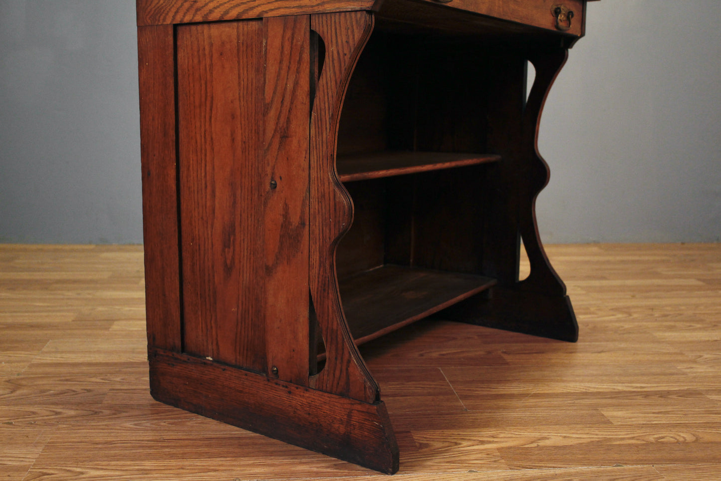 Antique Oak Roll-Top Secretary Desk