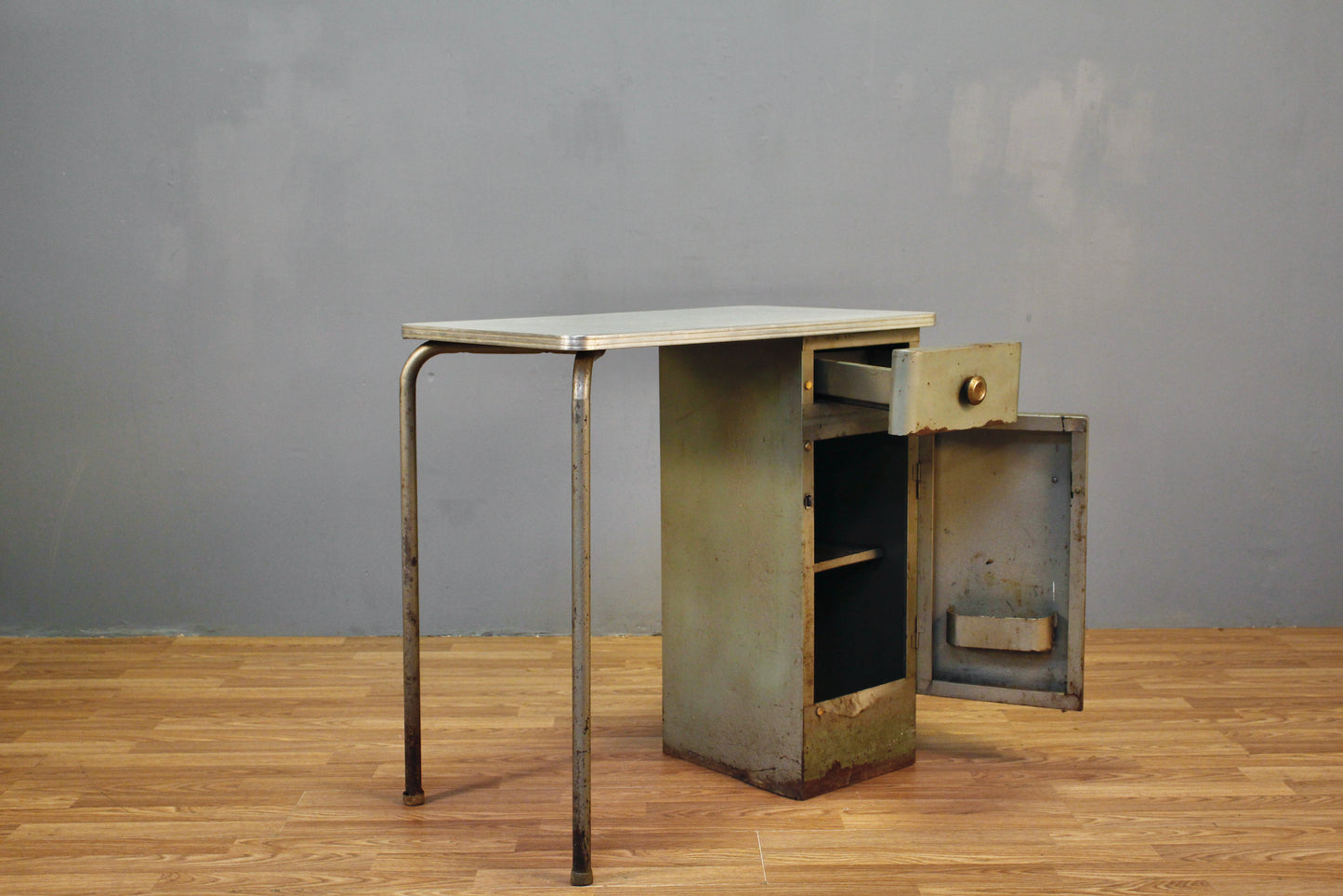 Retro-Industrial Spearmint Desk