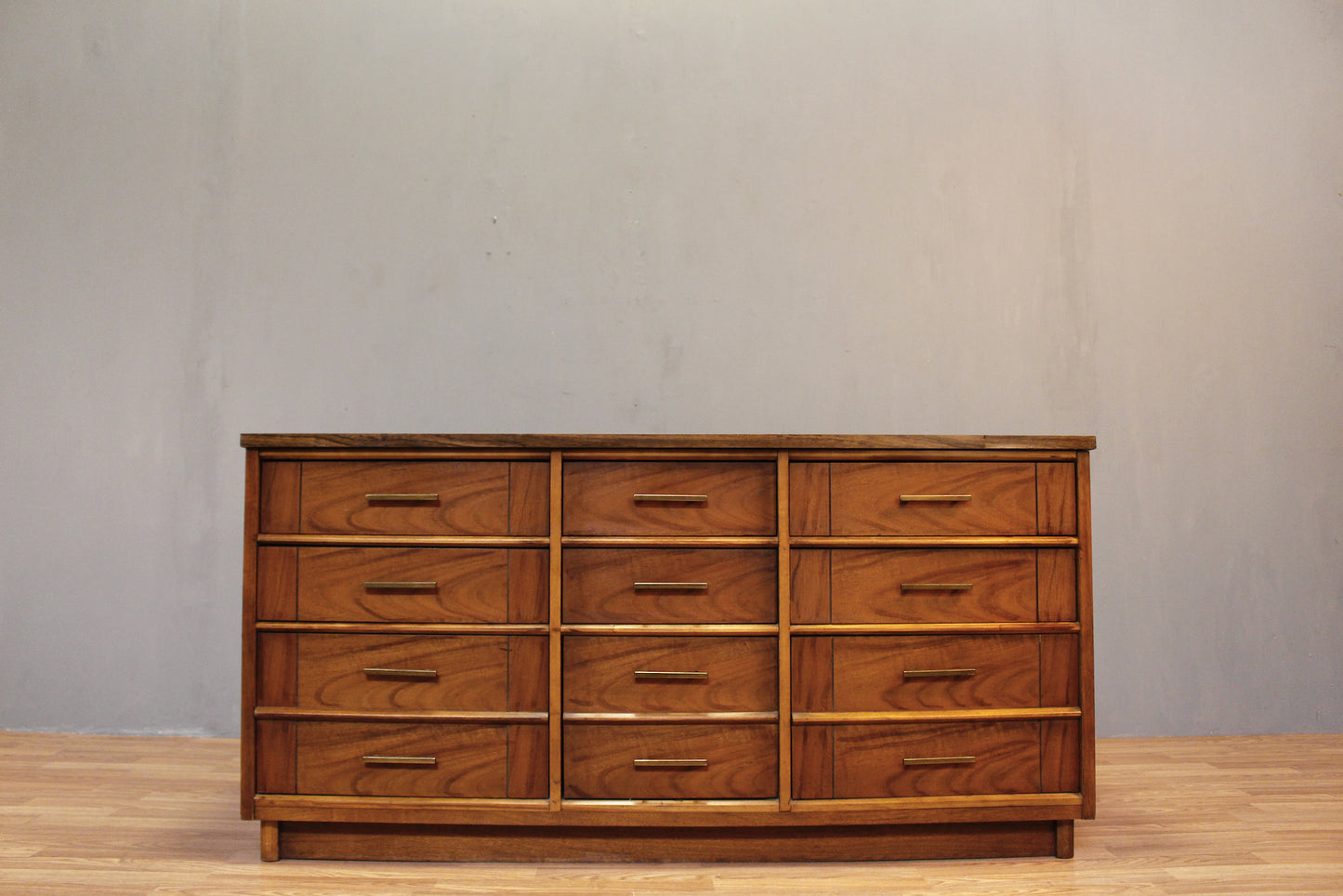 Walnut & Laminate 9-Drawer Dresser