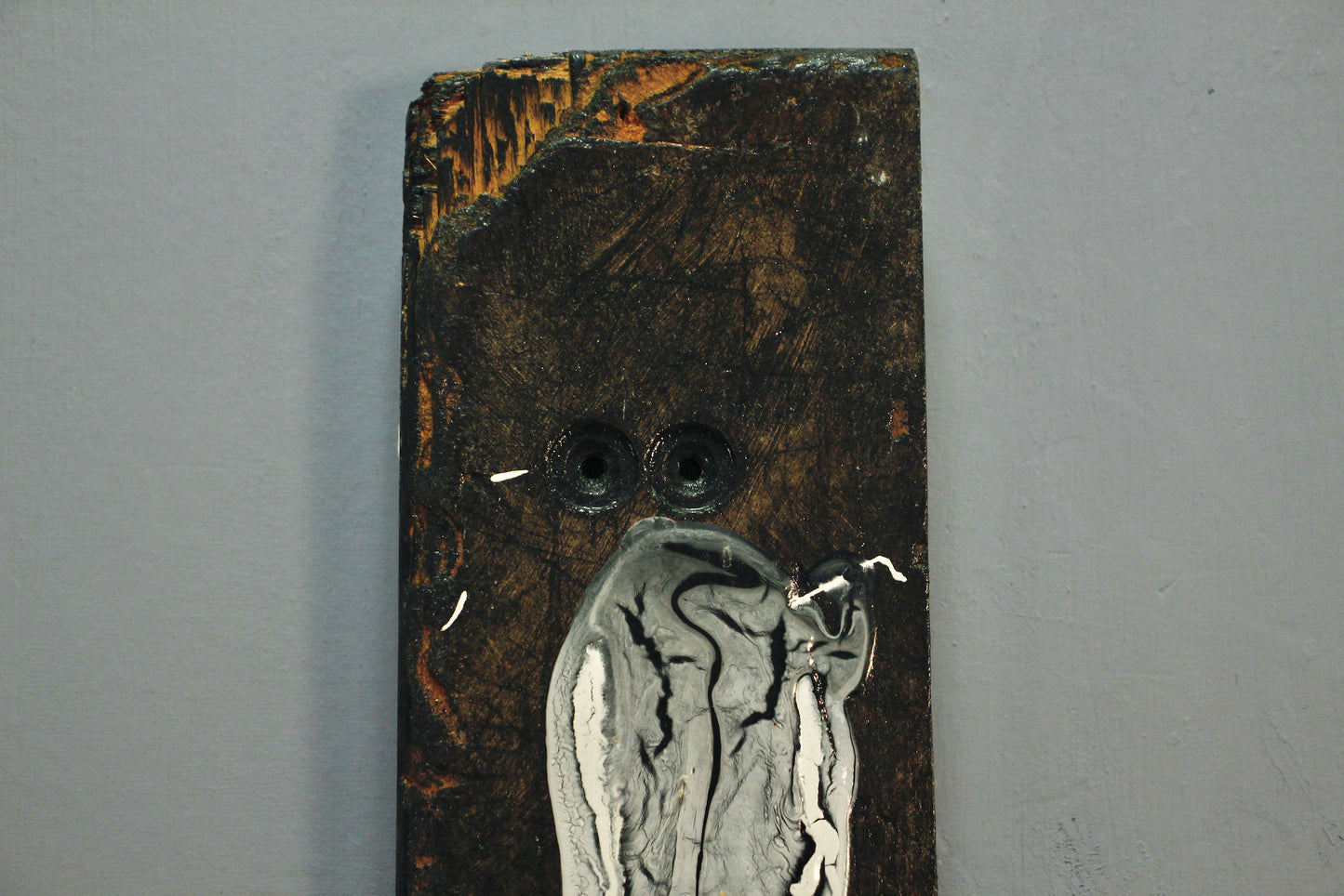 Small "Melting Owl" Painted Wooden Slab