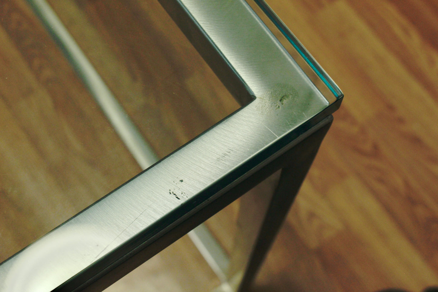 Aluminum & Glass Console Table - ONLINE ONLY