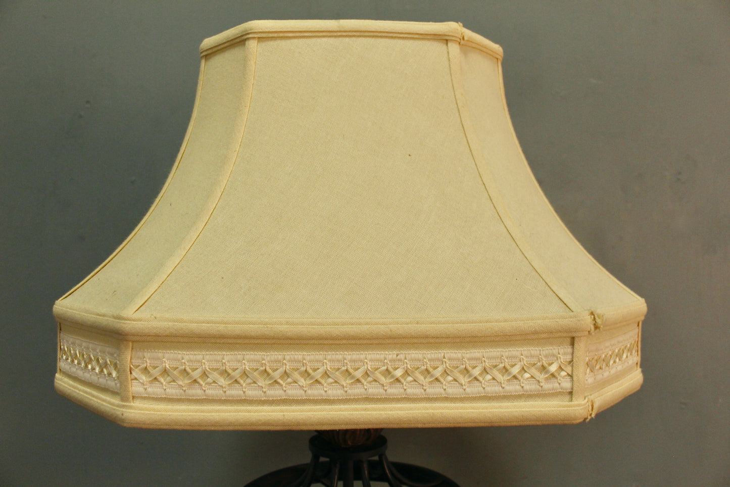 Hollywood Regency Iron Lattice Table Lamp