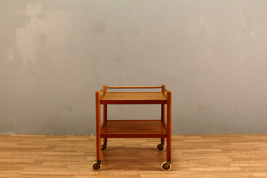 Danish Teak 2-Tier Side Table Cart