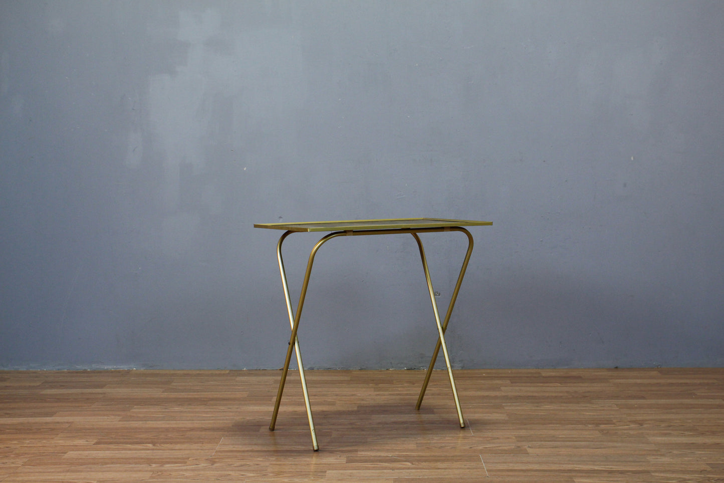 Gold & Laminate Folding Tray Table