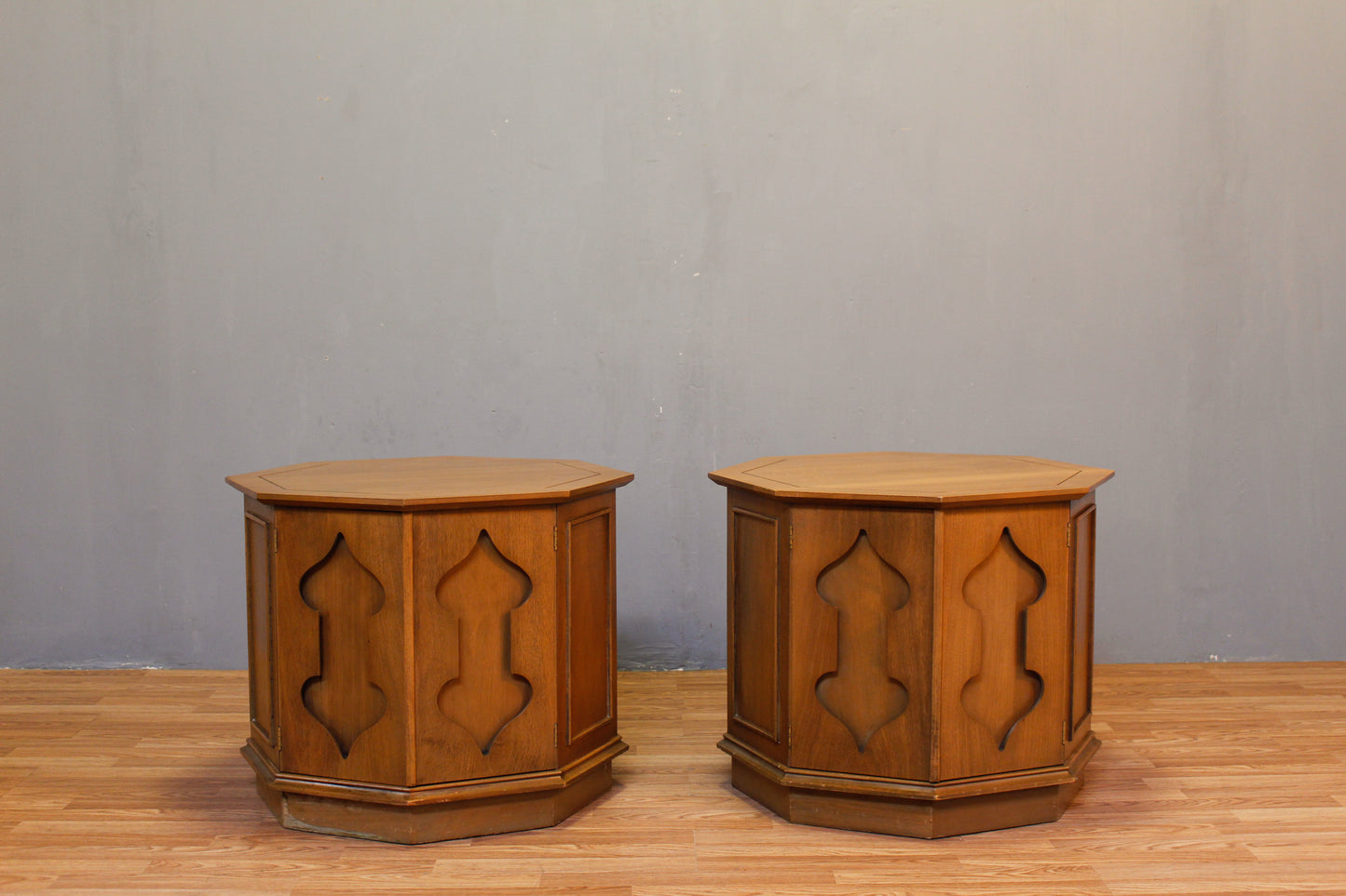 Mid Century Octagonal Drum End Table