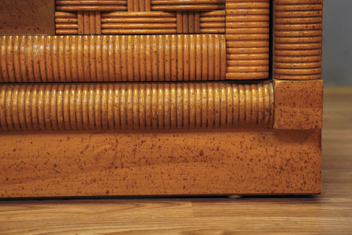 1970s "Wicker Weve" 2-Drawer Nightstand